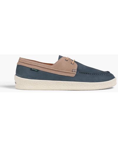 Paul Smith Costas Two-tone Nubuck Boat Shoes - Blue