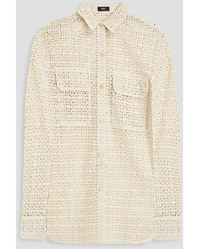Theory Broderie Anglaise Cotton Shirt - Natural