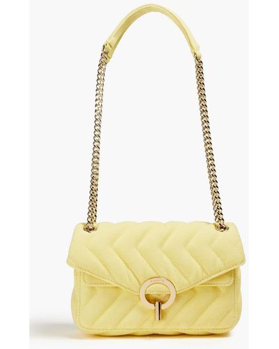 Sandro Quilted Canvas Shoulder Bag - Yellow