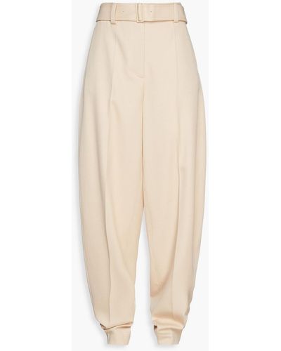 JOSEPH Taavi Belted Wool-twill Tapered Pants - White