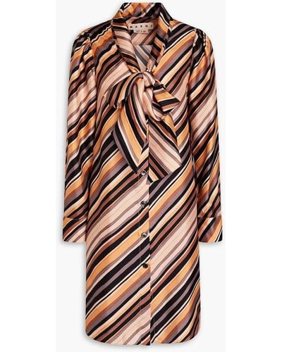 Marni Striped Silk-twill Shirt Dress - Multicolour