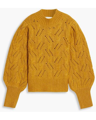 Veronica Beard Wilden Cable-knit Sweater - Yellow