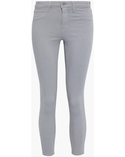 L'Agence Margot Cropped High-rise Skinny Jeans - Grey