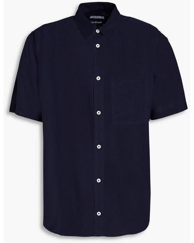Jacquemus Melo Embroidered Crepe Shirt - Blue