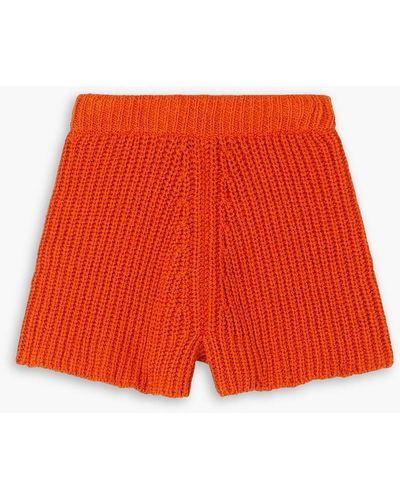 Alanui Palm Springs Ribbed Cotton Shorts - Red
