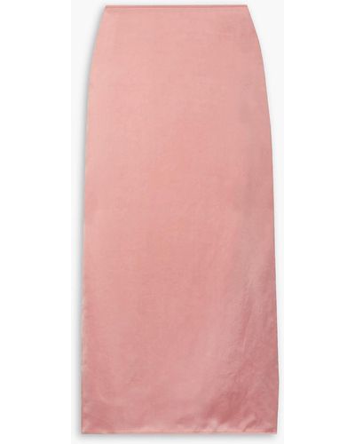 Gauchère Vitalia Cupro-satin Midi Skirt - Pink