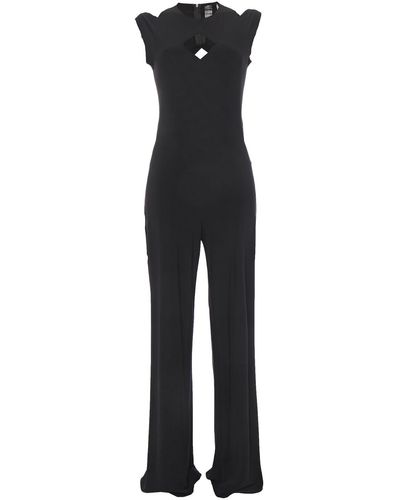 Norma Kamali Cutout Stretch-jersey Wide-leg Jumpsuit - Black