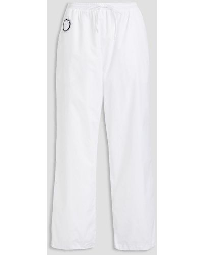 David Koma Logo-appliquéd Shell Track Pants - White