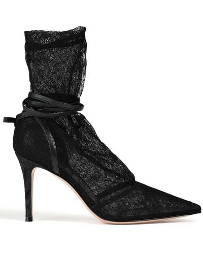 Gianvito Rossi Rochelle Stretch-lace Sock Boots - Black