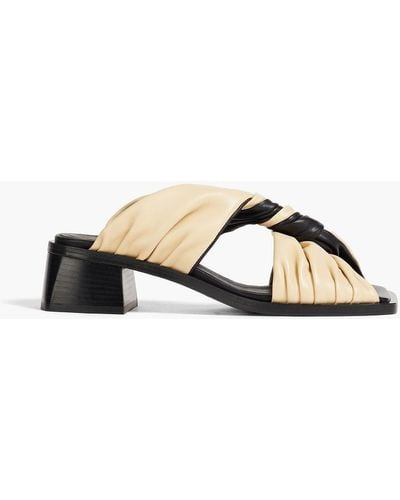 By Malene Birger Marlowe Two-tone Twisted Leather Mules - Natural