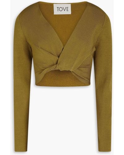TOVE Cropped Twisted Ribbed-knit Top - Green