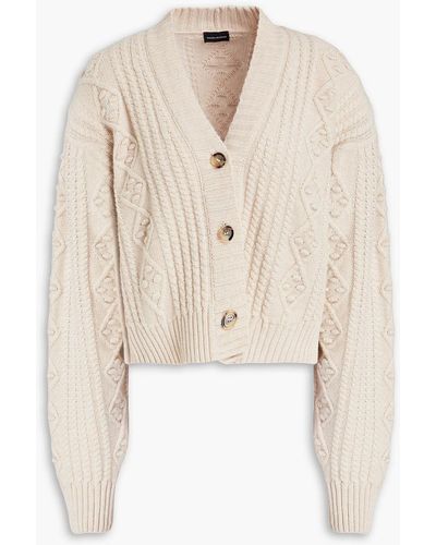 Magda Butrym Cable-knit Cashmere Cardigan - Natural