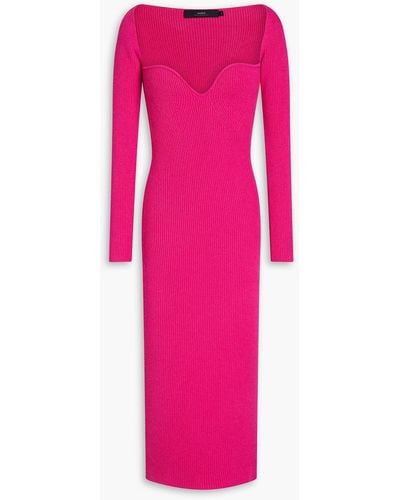 arch4 Coco Ribbed Cashmere Midi Dress - Pink