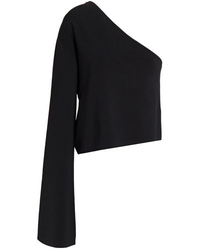 Solace London Maja One-shoulder Stretch-knit Top - Black