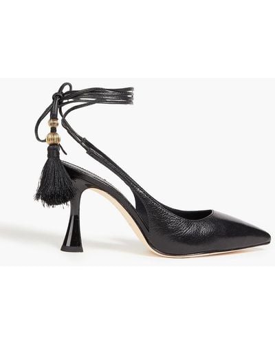 Tory Burch Capri Tassel-embellished Leather Court Shoes - Black