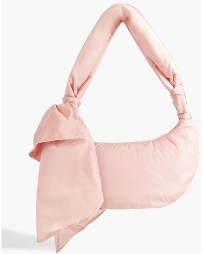 Red(V) Bow-embellished Padded Shell Shoulder Bag - Pink