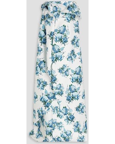 Emilia Wickstead Cape aus faille mit floralem print - Blau