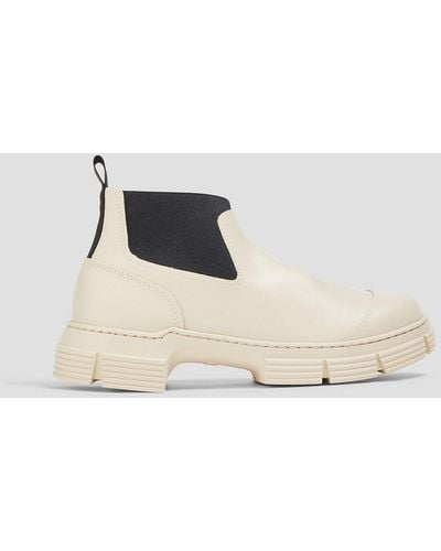 Ganni Crop City Rubber Ankle Boots - White