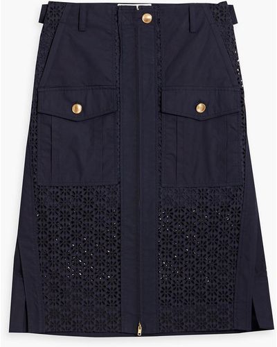 3.1 Phillip Lim Broderie Anglaise Cotton Skirt - Blue