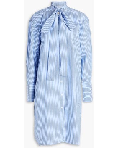 Baum und Pferdgarten Ayanna Striped Organic Cotton-poplin Shirt Dress - Blue