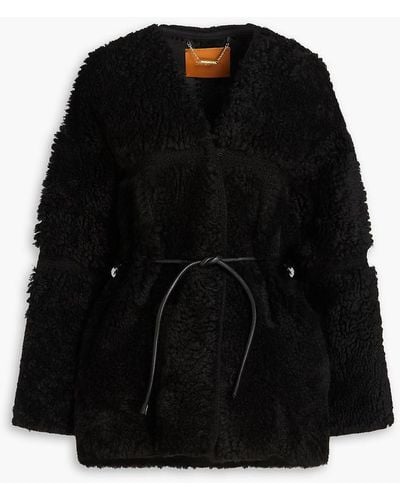 Zimmermann Belted Shearling Jacket - Black
