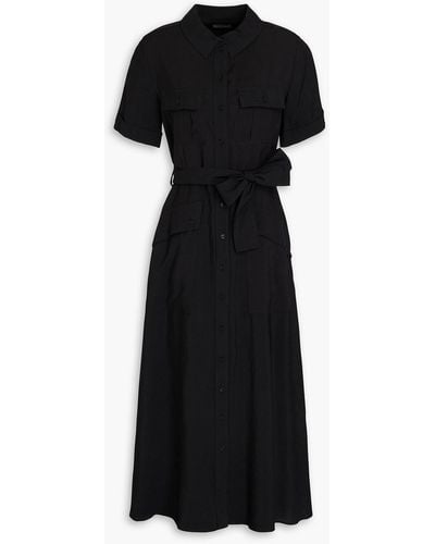 Claudie Pierlot Modal-blend Midi Shirt Dress - Black