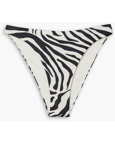 Haight Beta Zebra-print High-rise Bikini Briefs - White