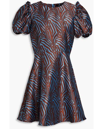 Paul Smith Gathered Jacquard Mini Dress - Black