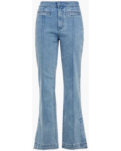 Tory Burch Faded High-rise Flared Jeans - Blue