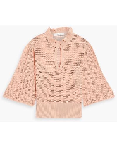 Joie Friedell Crochet-knit Cotton Jumper - Pink
