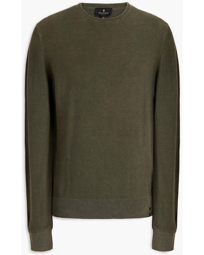 Belstaff Pigment Slim-fit Cotton Sweater - Green