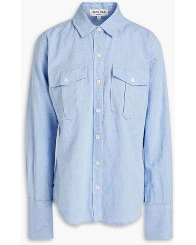 Alex Mill Georgie Cotton And Linen-blend Shirt - Blue