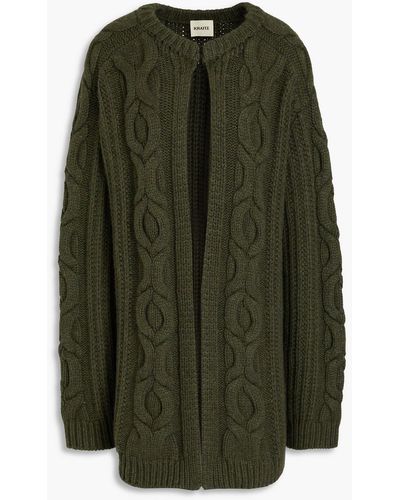 Khaite Cable-knit Cashmere Cardigan - Green
