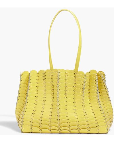 Rabanne Pacoio Cabas Laser-cut Leather Tote - Yellow