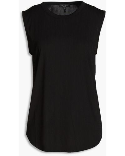 Rag & Bone Zoe Ribbed Jersey Tank - Black