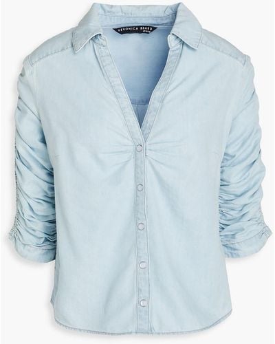 Veronica Beard Cotton-blend chambray shirt - Blau