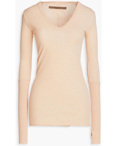 Enza Costa Cotton And Cashmere-blend Jersey Top - Natural