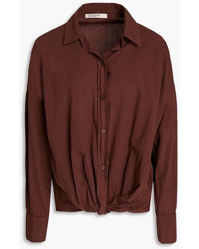 Stateside Twisted Cotton Shirt - Brown