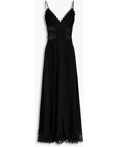 Charo Ruiz Brenda Broderie Anglaise Cotton-blend Maxi Dress - Black