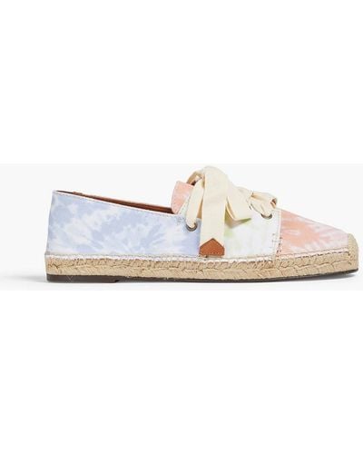 Zimmermann Lace-up Tie-dyed Canvas Espadrilles - White