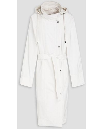 Brunello Cucinelli Bead-embellished Shell Hooded Raincoat - White