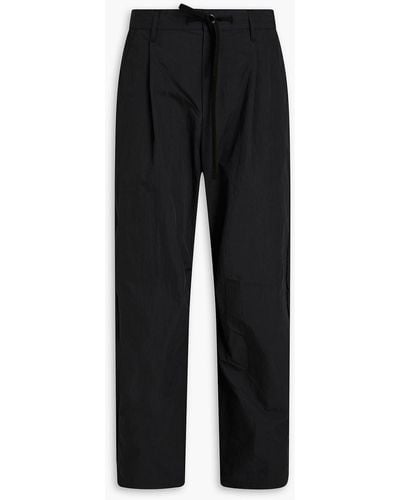 John Elliott Studio Tapered Cropped Cotton-blend Poplin Pants - Black