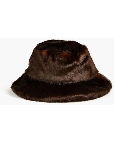 Stand Studio Wera Faux Fur Bucket Hat - Brown