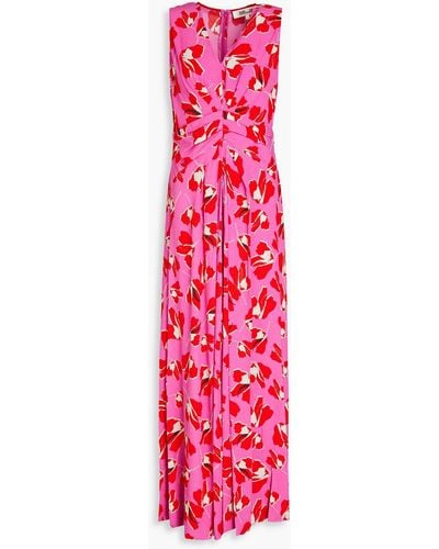 Diane von Furstenberg Ace Floral-print Crepe Maxi Dress - Pink