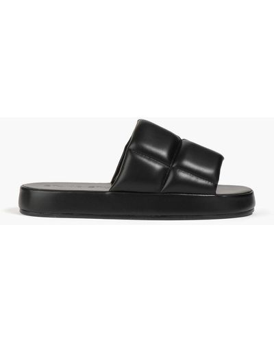 Stand Studio Quilted Faux Leather Slides - Black