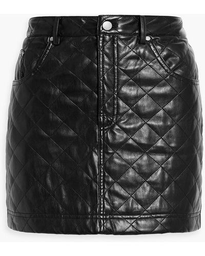 Cami NYC Macy Quilted Faux Leather Mini Skirt - Black