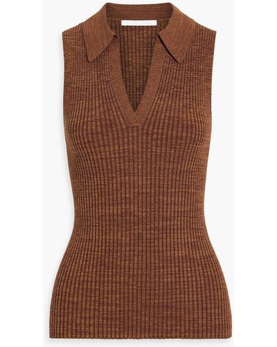 Helmut Lang Ribbed-knit Top - Brown