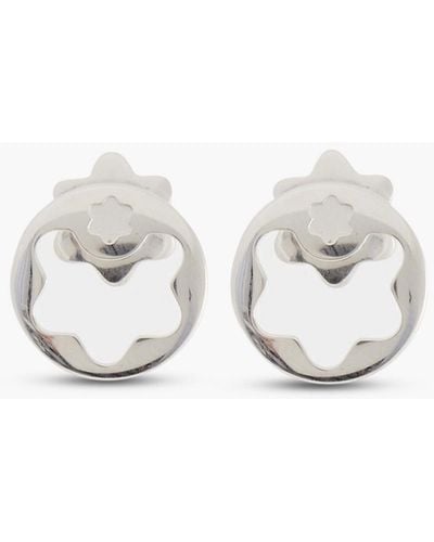 Montblanc Star Collection Sterling Silver Earrings - White