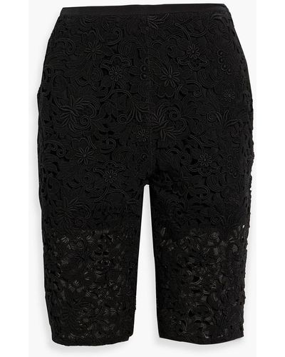 Valentino Garavani Cotton-blend Guipure Lace Shorts - Black