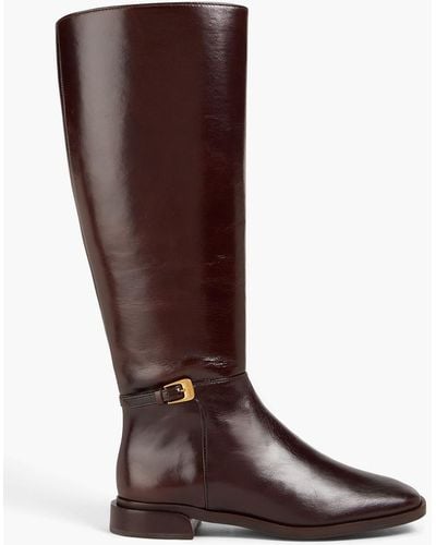 Tory Burch Buckle-embellished Leather Boots - Brown